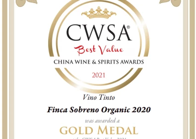 Bodegas Sobreño receives two new gold medals at the 'China Wine & Spirit Awards'.
