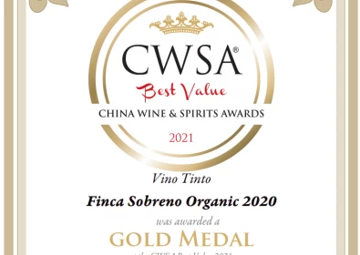 Bodegas Sobreño recibe dos nuevas medallas de oro en los 'China Wine & Spirit Awards'